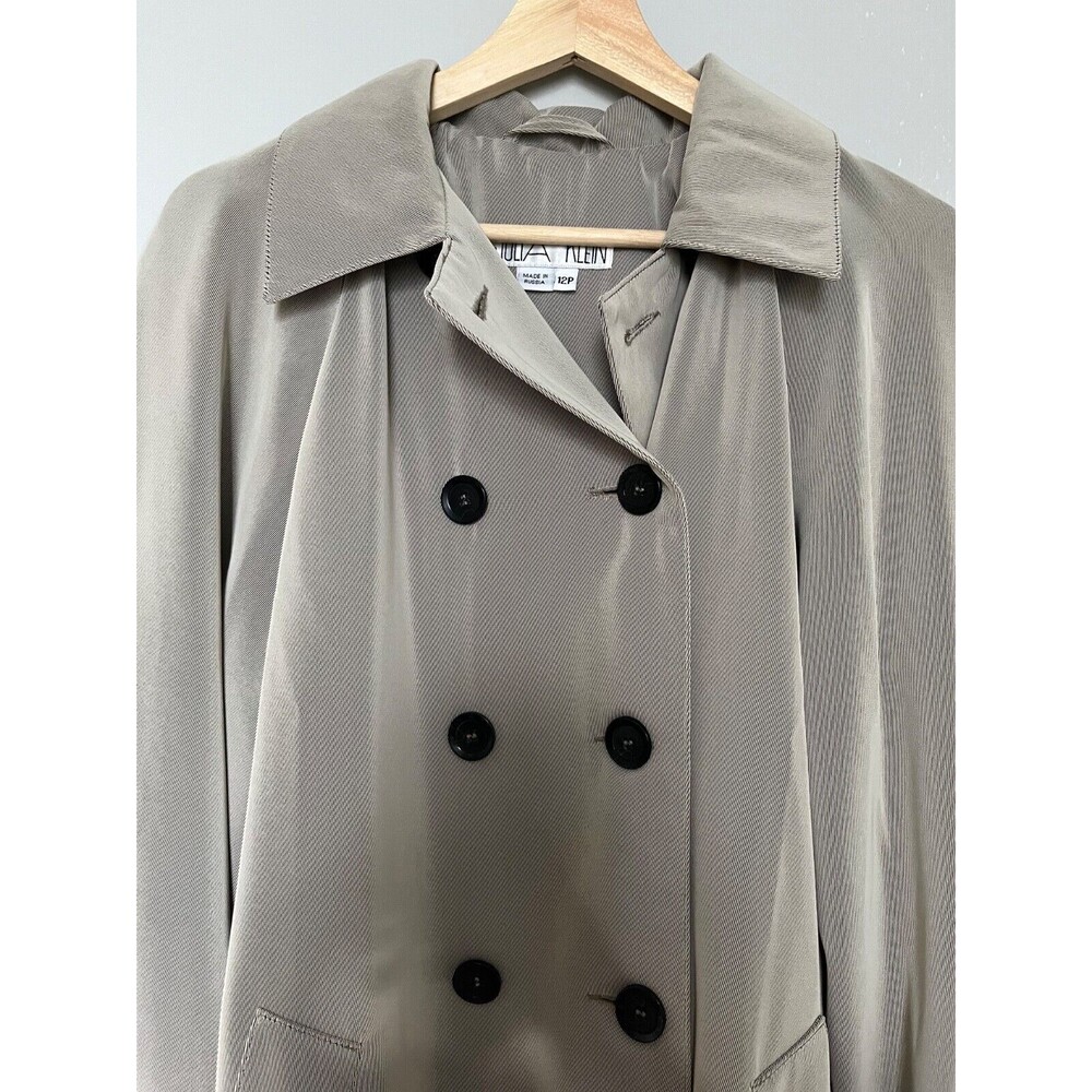 Vintage Textured Julia Klein Double-breasted Loose trench coat minimalist 12P